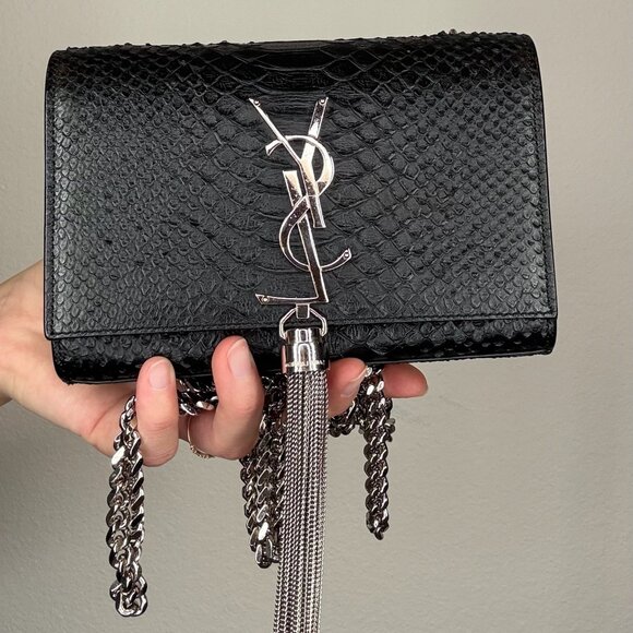 YSL Black Snake Skin Crossbody - Picture 1 of 4